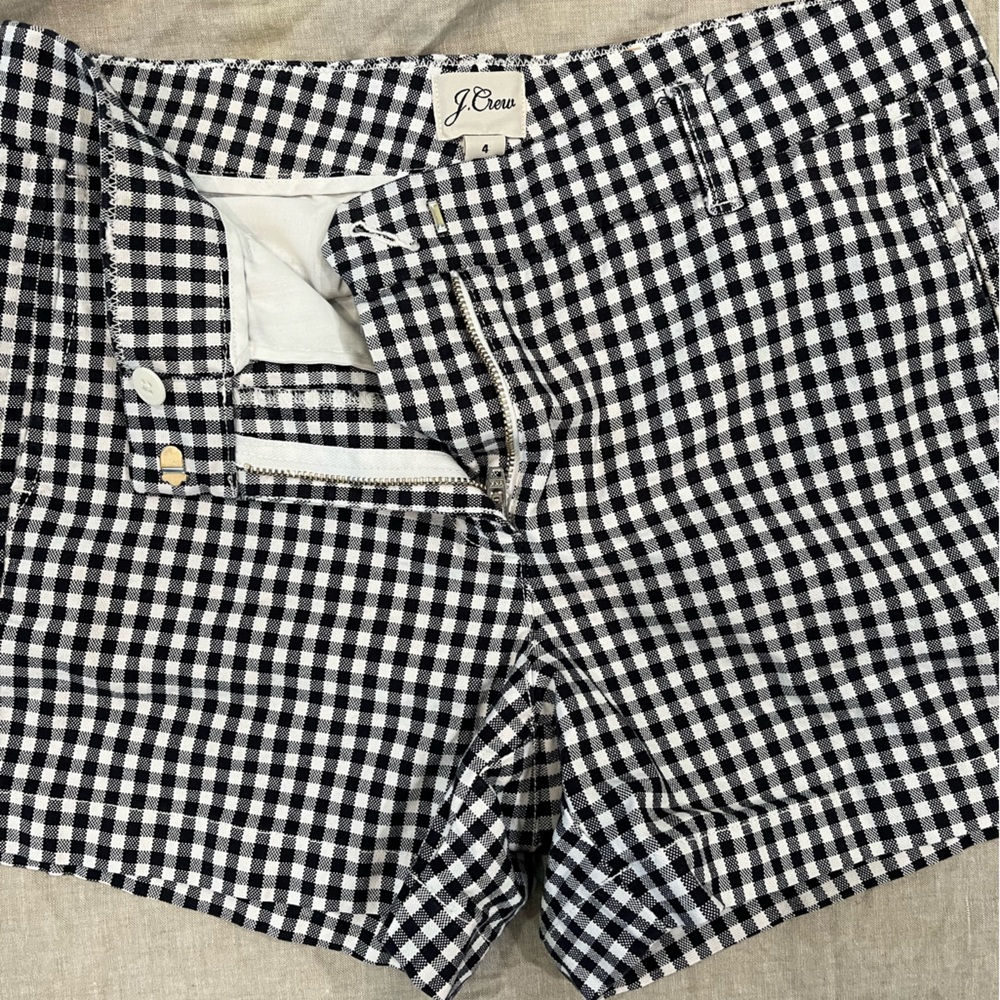 J. Crew Navy and White Checkered Shorts